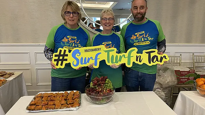 Mairead Hurley, Anne Kelly and Stephen Cleary all volunteered to help at the Surf Turf n Tar 10k and half marathon last Saturday.