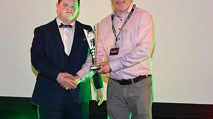 Rising star award, Ronan Desmond (The Snapper), presented by Martin, a member of the Kevin Rowe team.