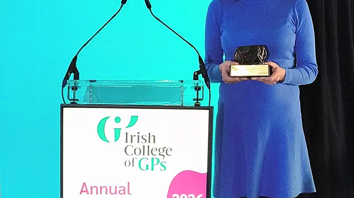 Dr Fiona Kelly of Haven Medical Centre, Castletownbere who has been recognised nationally for her work in improving patient safety in a rural setting and was awarded the 2026 Quality & Safety in Practice (QSiP) Practice Review Award by the Irish College of General Practitioners.