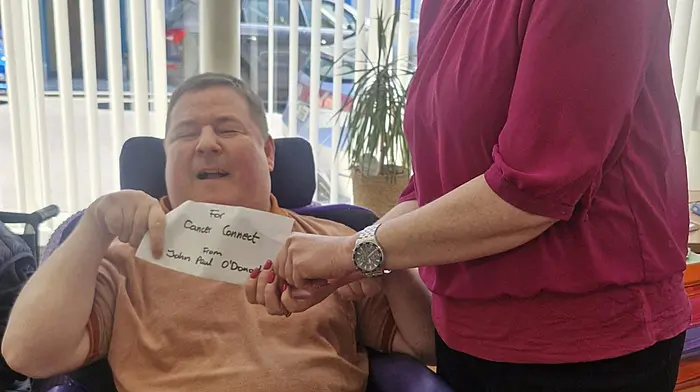 John Paul O'Donoghue, CoAction, hosted an art display last year at Schull Library where he sold all his paintings. John Paul decided to donate all the money collected €250 to a local charity, Cancer Connect.