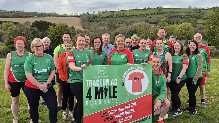 Members of Tracton Athletic Club recently gathered for the official launch of the club’s annual 4 Mile Road Race, which will take place on Friday July 10th in Minane Bridge, near Carrigaline. The race will be chip timed and held under an AAI permit.