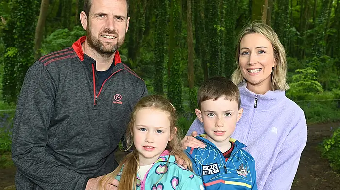 The O'Carroll family from Lislevane, Timmy, Eliza, Luke and Sinead, enjoying a walk in Courtmacshery Wood.   (Photo: Martin Walsh)
