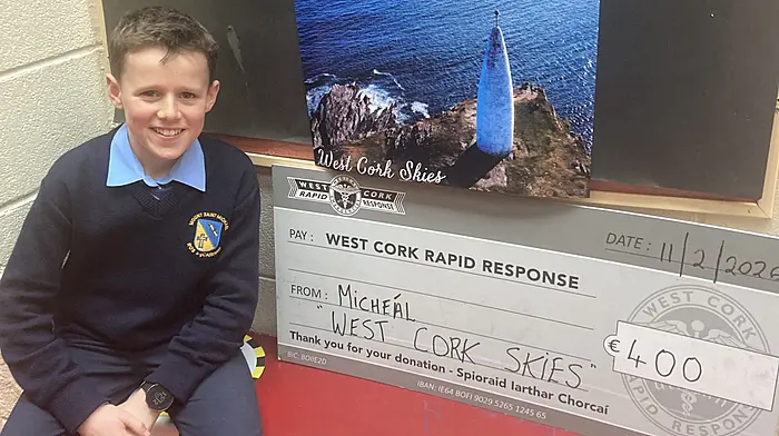 Mount Saint Michael first year student Michéal McCarthy, who reached the All-Ireland enterprise finals with his photographic business, West Cork Skies.