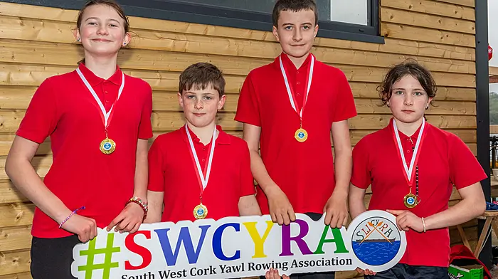 The Bunscoil Fachtna 1 crew with their medals. (Photo: Andy Gibson)