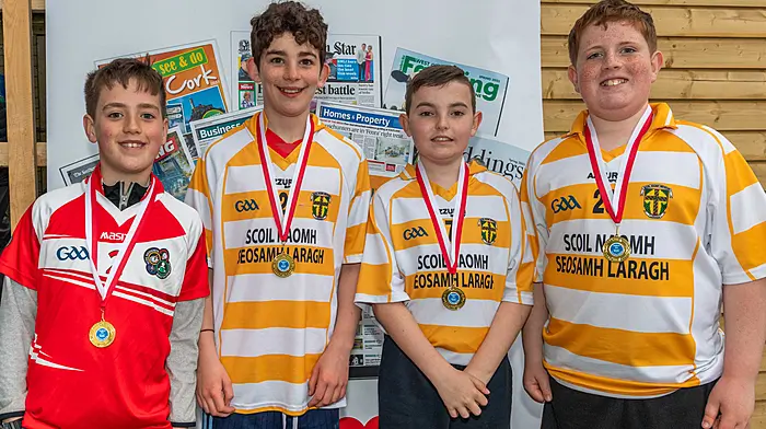 The Laragh NS/Ballinadee NS crew after their race. (Photo: Andy Gibson)