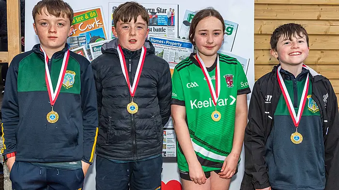 The Knockavilla NS/Scoil Eoin Innishannon crew with their medals. (Photo: Andy Gibson)
