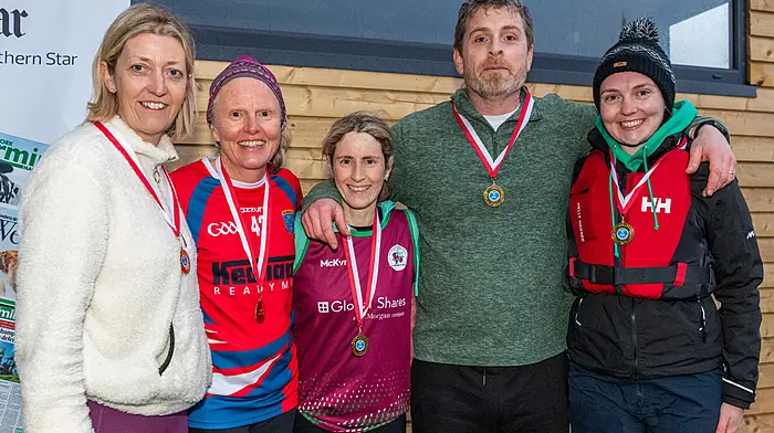 The St Joseph's/Kilmeen NS/Rathbarry NS crew who took part in the teachers race. (Photo: Andy Gibson)