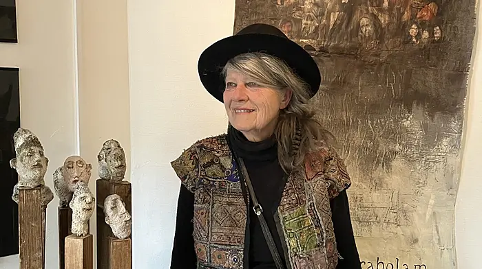 Felicitas Gross at the opening ceremony of her gallery ‘Emptiness’ on William Street in Bantry. The gallery will be open on Tuesdays, Thursdays and Fridays from 11am to 4pm and is a welcome addition to town.