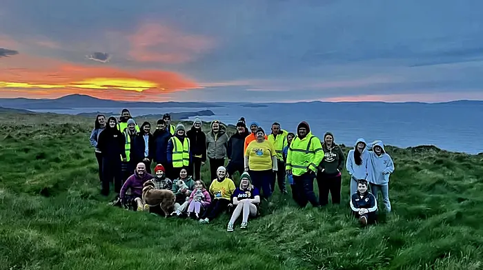 Members of Goleen Foróige Club walked to Brow Head at dawn last Saturday morning in aid of Pieta House and Darkness into Light.