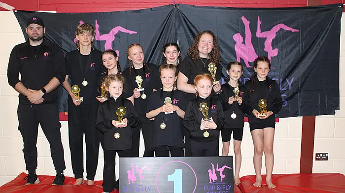 Flip & Fly Fitness had ten gymnasts compete in the friendly tumbling competition including Freya O'Callaghan, Sarah Kelleher, Abby O'Callaghan, Lois Goulding,  Maya Goulding,  Joey Doherty, Cara Lannin, Millie Jepson,  Zoe McEntegart and Sophie Cronin.