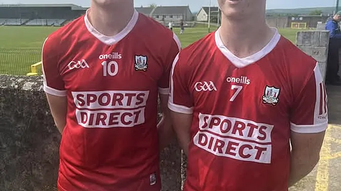Alex Haughney and Donal Sheehan, Sliabh Rua, who recently lined out with the Cork U15 side against Wexford.