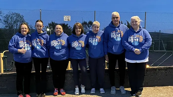 The Drinagh Darkness into Light committee members, Margaret Murphy, Lizzie Murphy, Trish McCormack, Eileen Coakley, Louise McCarthy, Tony Twomey and Noreen Coakley.
