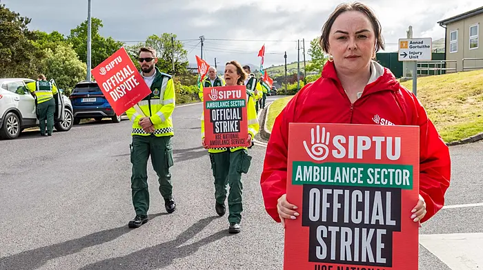 National Ambulance Service workers strike in Bantry Image