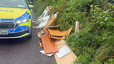 Broken wardrobe dumped in ditch a safety hazard for drivers Image