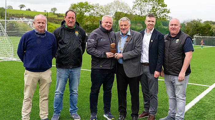 The Macroom FC Astro Committee received a presentation from Paul Cooke, FAI president.   (Photo: Sarah Kate)