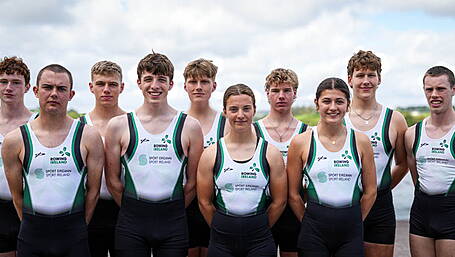 Three Skibbereen rowers in action for Ireland on day one of the U19 European Rowing Championships Image