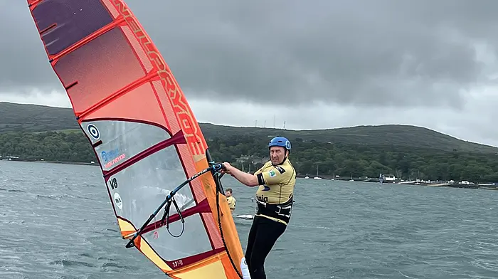 Dave Garvey was the winner of the gold fleet at last weekend’s windsurfing slalom event supported by Bantry Bay Sailing Club.