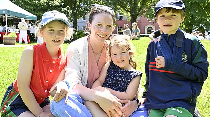 The Nagle family from Clonakilty availing of the sunshine at Kennedy Gardens, Emmet  Square, Clonakilty. From left: Ava, Cliodhna, Fiadh and Sam.  (Photo: Martin Walsh)