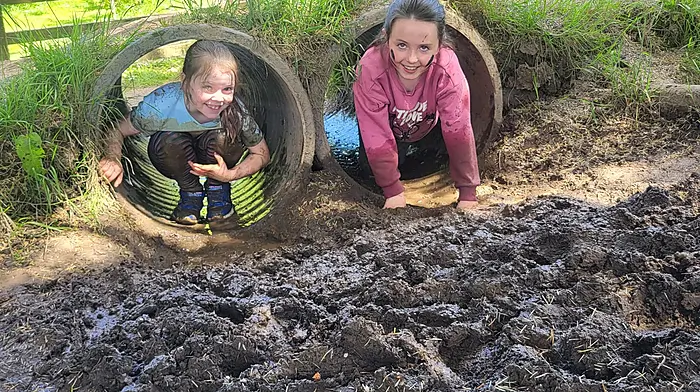 Cliodhna Hill and Katie Fitzpatrick of Reenascreena National School having fun at their school tour at West Cork Secret.
