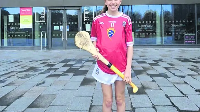 Éabha O'Leary represented Knockskeagh National School and Ballinascarthy camogie club when she played at the interval in Páirc Uí Chaoimh last Sunday.