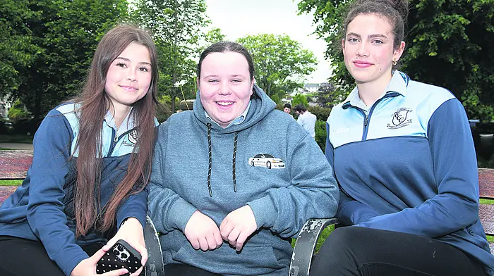 Clonakilty Community College students (from left) Emma Northbrook, Sophie Keohane and Jenny Moynihan all from Clonakilty taking a break between examinations.   (Photo: Martin Walsh)