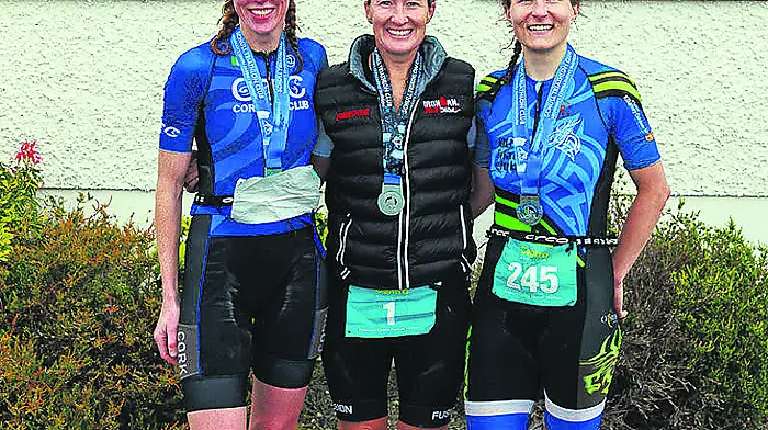 Deirdre Casey, Cork Tri Club, secured her second victory in this year’s round of the national series. Cork Triathlon Club’s Maura Barry achieved second place and the battle for third went right to the line but Killarney Triathlon Club’s Orla Houlihan recorded the fastest run split of the day to secure the final podium position.  Photo courtesy of Michael Buckley.