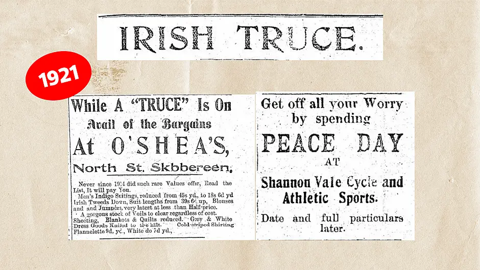 ON THIS DAY IN 1921: Truce declared in Irish War of Independence Image