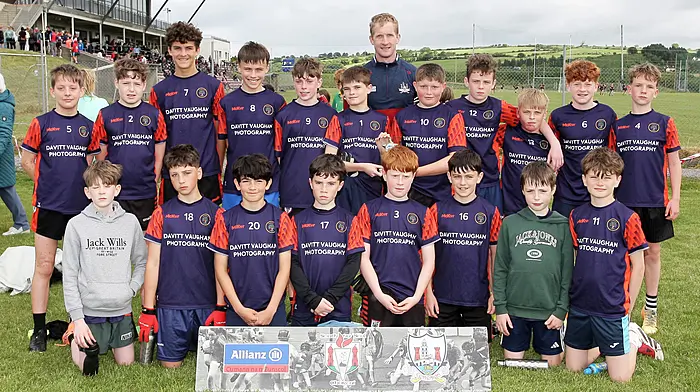Kealkill NS, runners up in Roinn 2 Boys, with Cork footballer Ruairí Deane. (Photo: Paddy Feen)