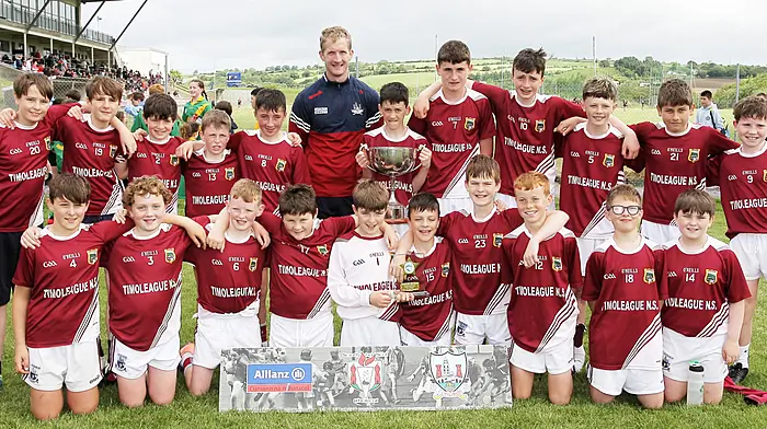 Timoleague NS, winners of Roinn 2, with Cork ace Ruairí Deane. (Photo: Paddy Feen)