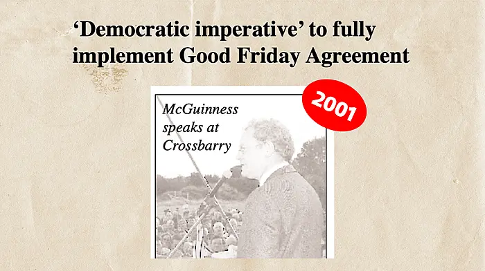 ON THIS DAY IN 2001: ‘Democratic imperative’ to fully implement Good Friday Agreement Image