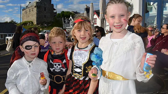Baltimore was awash with pirates last weekend for the opening parade of their Pirate Festival where Clodagh and Setanta Sheehy with Annie and Jack Casey enjoyed the festivities. (Photo: Anne Minihane)