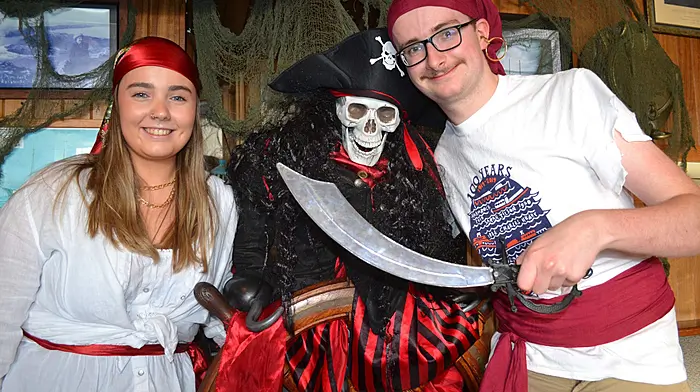 Ellen Hurley and Harry Bushe at the opening parade for the Baltimore Pirate Festival last weekend. (Photo: Anne Minihane)