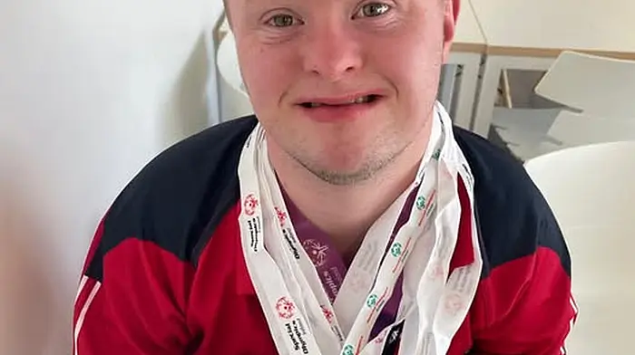 John Martin Bernard from Riverstick did very well at the Special Olympic Ireland Games where he earned a ribbon, a bronze, three silver and two gold medals, a fantastic achievement.