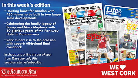 THE SOUTHERN STAR IS IN STORES NOW: Housing boost for Bandon; 50 glorious years of the Parkway Hotel; Cork minors rise to the occasion with superb All-Ireland final comeback Image