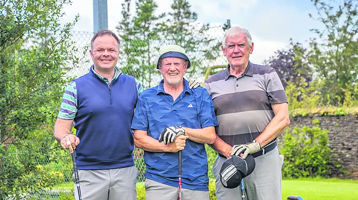 Bandon golfers at the Bandon GAA golf classic held at Bandon Golf Club and sponsored by Dan Seaman Motors. The winners of the men’s team event were Tadgh Egan, Kevin Brophy and Robert Wilmot.