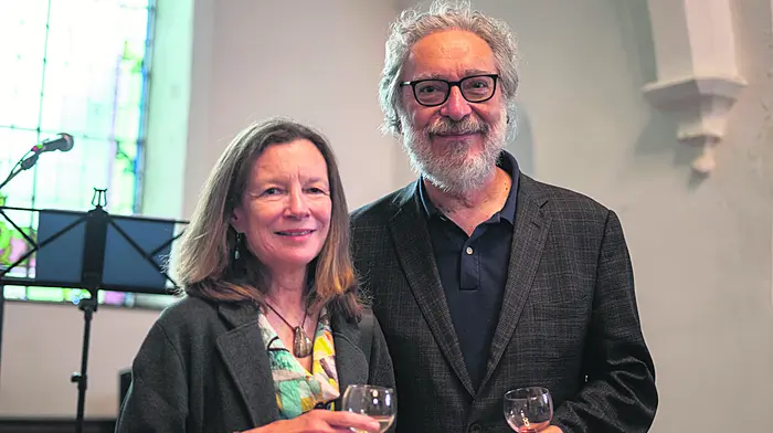 Armen Vartian and Candice Foss at the opening reception of West Cork Chamber festival. Credit:Karlis Dzjamko
