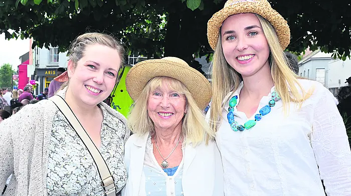 Enjoying the Clonakilty Old Time Fair. were (left to right): Jacinta and Chloe Darragh, Clonakilty and Liz Redl, Rosscarbery. Photo: Martin Walsh.