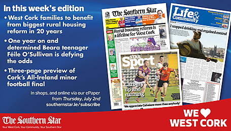 THE SOUTHERN STAR IS IN STORES NOW: Biggest rural housing reform in 20 years; One year on for Féile O'Sullivan; Three-page preview of Cork's All-Ireland minor football final Image