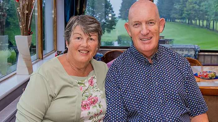 “Kilbrittain Golfers,” (L to R), Margaret & Pat Quilnan, Kilbrittain attending the Captain’s Prize Presentation at Bandon Golf Club.