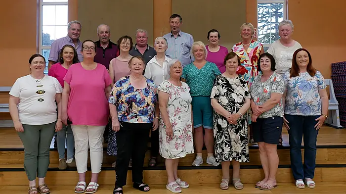 Dunmanway Agriculture Show Committee, back from left, Reggie Chambers, Sam Jennings, Finbarr Hurley, Seamus Crowley, Liz Patterson, Enid Chambers, and Margaret Deane. Middle, Bernadette Carroll, Valerie Jennings, Carmel Foynes, and Christine O'Mahony. Front, Catherine Cotter, Paula McCarthy, Vesta Kingston, Maureen Hurley, Rose Hurley, Patricia Kingston, and Mary Cotter.