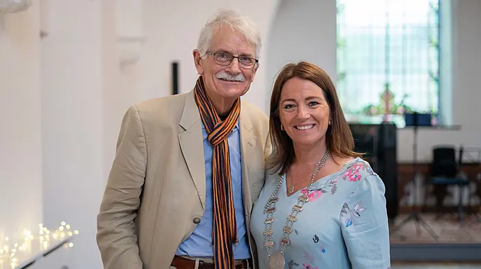 West Cork Chamber Music Festival artistic director Francis Humphry’s and Cllr Caroline Cronin at the festival reception. (Photo: Karlis Dzjamko)