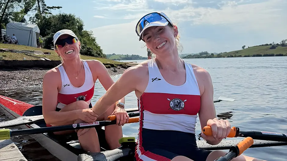 Aisling Hayes and Emily Hegarty teamed up to win the women's senior double scull.