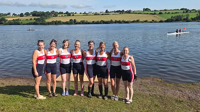 Skibbereen's women's masters novice eight crew.