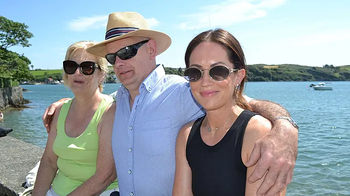 Julie Harrington, Noel Owenie and Lavinia Minihane.all from Caatletownbere at the Regatta in Castletownshend last weekend. Photo; Anne Minihane.