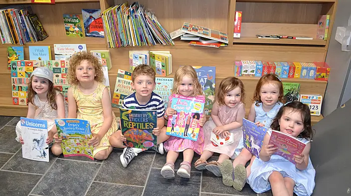 Enjoying the celebrations at Cathal O'Donovan's  - Skibbereen Bookshop were cousins  Ailbhe O'Donovan, Shona Keogh, Tadhg and Róisín Leonard, Ruth, Maisie and Katie O'Donovan. Photo; Anne Minihane.