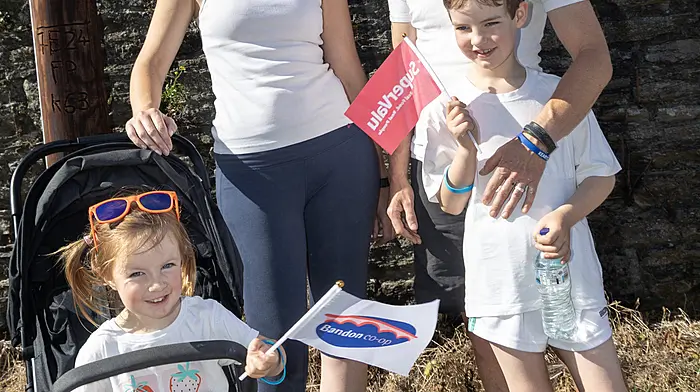 Pictured at the Bandon Festival Colour Run held on the Quay road are from left Anne-Marie Kelly, Peter, Eimear and Killian Flanagan.