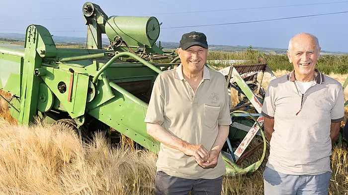 Pictured at the launch of this years De Courcey Classic & Vintage Club Harvest Working Day are Edward O'Neill and Derry Desmond.