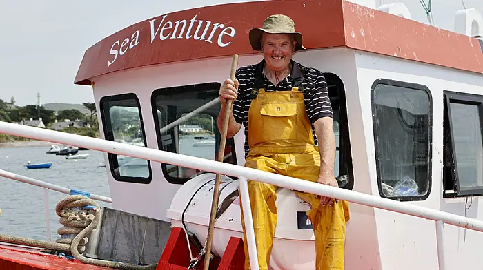 Keiran Molloy, owner and skipper of the fishing vessel Sea Venture, makes final preparations before heading out for the day's fishing trip from Schull Harbour. Photo by Carlos Benlayo