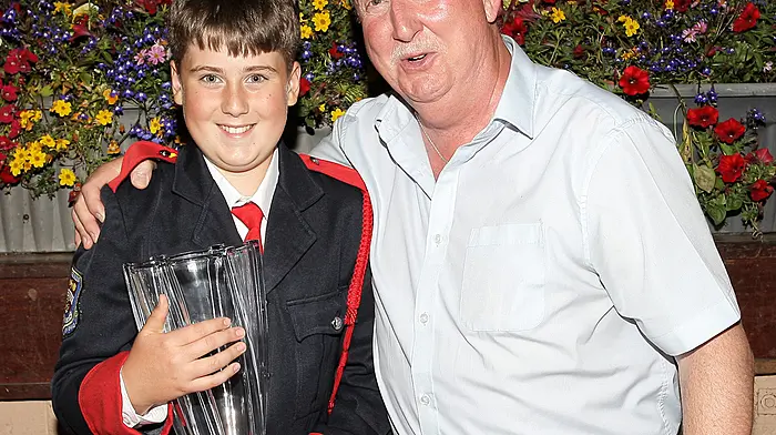 At the Band Championships in Clonakilty, Jactson Dooley of St Fachtna'a Silver Band, Skibbereen was the winner of the South of Ireland Band Championships Adjudicator Junior Section Award, he is pictured here with the organising chairman Gerard O'Driscoll.