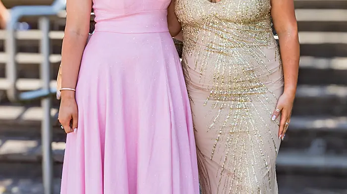 Cassie Harrington and Ellie O Connor at the Castletownbere Debs Picture: Anne Marie Cronin Photography